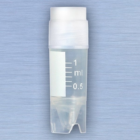 Globe Scientific CryoClear Vials, 1.0mL, STERILE, Ext Threads, Attached Screwcap, 50PK 3010-50